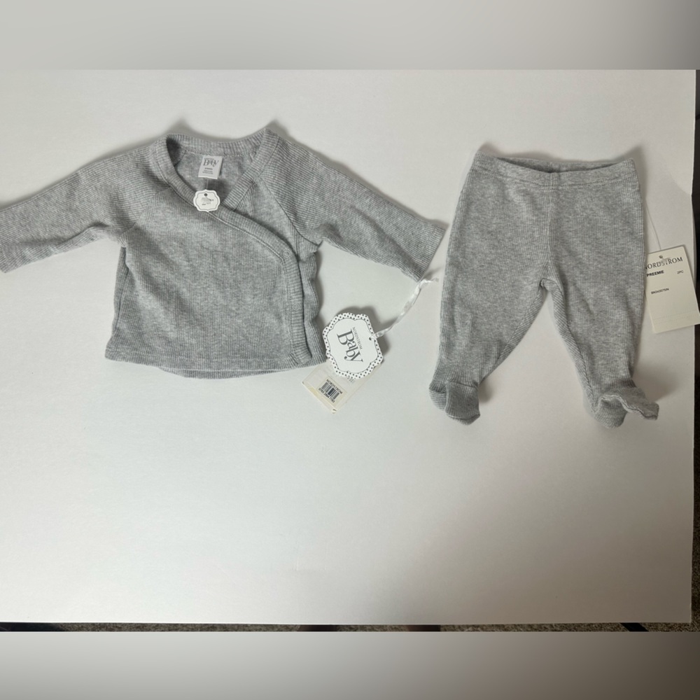 Nordstrom Soft Gray Kids Pajama Set - Picture 7 of 8